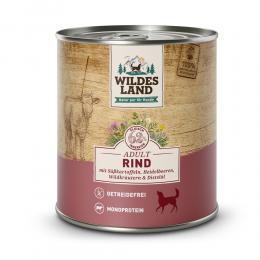 12 x 800 g | Wildes Land | Rind mit Süßkartoffeln, Heidelbeeren, Wildkräutern und Distelöl Classic Adult | Nassfutter | Hund