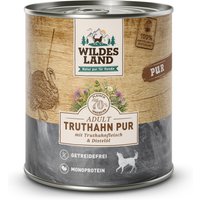 12 x 800 g | Wildes Land | Truthahn mit Distelöl PUR Adult | Nassfutter | Hund
