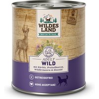12 x 800 g | Wildes Land | Wild mit Kürbis, Preiselbeeren, Wildkräutern und Distelöl Classic Adult | Nassfutter | Hund