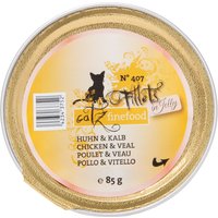 12 x 85 g | catz finefood | No. 407 Huhn & Kalb Fillets | Nassfutter | Katze