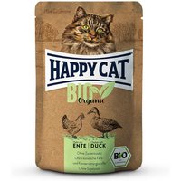 12 x 85 g | Happy Cat | Huhn & Ente Bio | Nassfutter | Katze