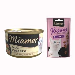 12 x 85 g Miamor Pastete + 50 g Kissies mit Ente gratis! - Ei & Huhn