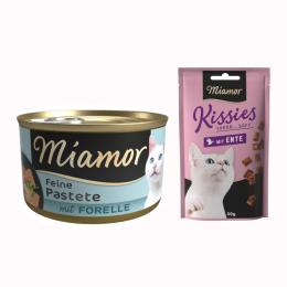 12 x 85 g Miamor Pastete + 50 g Kissies mit Ente gratis! - Forelle