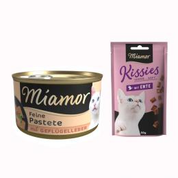 12 x 85 g Miamor Pastete + 50 g Kissies mit Ente gratis! - Geflügelleber