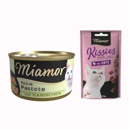 12 x 85 g Miamor Pastete + 50 g Kissies mit Ente gratis! - Kaninchen