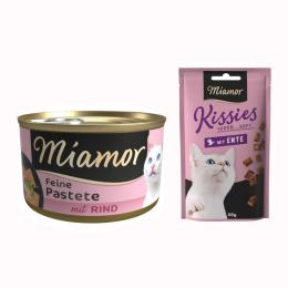 12 x 85 g Miamor Pastete + 50 g Kissies mit Ente gratis! - Rind