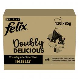 120 x 85 g Jumbopack Felix + 24 x 40 g Sauce Time mit dem Geschmack von Huhn & Truthahn gratis! - 