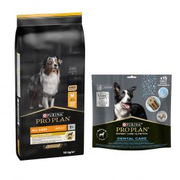 14 kg PURINA PRO PLAN Adult + Dental Care passender Snack gratis! - All Sizes Light/Sterilised + Medium Dog 345 g