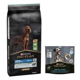 14 kg PURINA PRO PLAN Adult + Dental Care passender Snack gratis! - Large Athletic Lamm & Reis Sensitive Digestion + für große Hunde 426 g