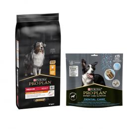 14 kg PURINA PRO PLAN Adult + Dental Care passender Snack gratis! - Medium Everyday Nutrition + Medium Dog 345 g