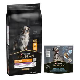 14 kg PURINA PRO PLAN Adult + Dental Care passender Snack gratis! - Medium & Large 7+ Age Defence + für große Hunde 426 g