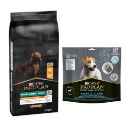 14 kg PURINA PRO PLAN Adult + Dental Care passender Snack gratis! - Small & Mini Everyday Nutrition + für kleine Hunde 345 g