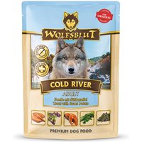 14 x 300 g | Wolfsblut | Cold River Pouches - Forelle mit Süßkartoffel Adult | Nassfutter | Hund