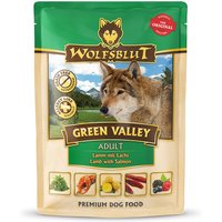 14 x 300 g | Wolfsblut | Green Valley Pouches - Lamm & Lachs mit Kartoffeln Adult | Nassfutter | Hund