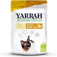 14 x 85 g | Yarrah | Filets in Soße mit Huhn | Nassfutter | Katze