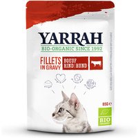 14 x 85 g | Yarrah | Filets in Soße mit Rind | Nassfutter | Katze