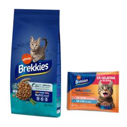 15 kg Brekkies Trockenfutter + 8 x 85 g Daily Delice Nassfutter gratis! - Fisch + Lachs & Thunfisch in Gelee