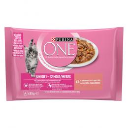 16 + 4 gratis! 20 x 85 g PURINA ONE - Junior Lachs & Karotten