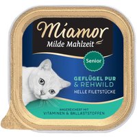 16 x 100 g | Miamor | Senior Geflügel Pur und Rehwild Milde Mahlzeit | Nassfutter | Katze