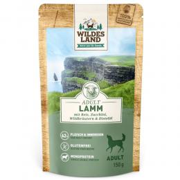 16 x 150 g | Wildes Land | Lamm mit Reis, Zucchini, Wildkräutern und Distelöl Classic Adult | Nassfutter | Hund