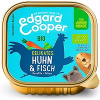 17 x 100 g | Edgard & Cooper | Delikates Bio Huhn & Bio Fisch Junior | Nassfutter | Hund