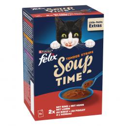 18 + 6 gratis! 24 x 48 g Felix Soup Time - Tender Strips: Geschmacksvielfalt vom Land