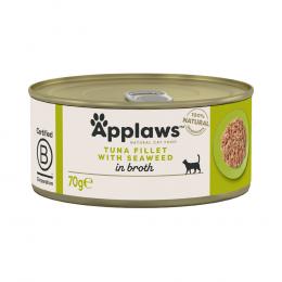 18 x 70 g Applaws zum Sonderpreis! - in Brühe: Thunfischfilet & Seetang