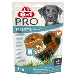 2 + 1 gratis! 3 x 80 g 8in1Fillets Hundesnacks - Pro Dental