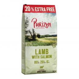 2,4 kg gratis! 14,4 kg Purizon Trockenfutter - getreidefrei - Lamm mit Lachs