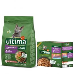 2,5 kg Ultima Trockenfutter + passendes Nassfutter gratis!  - Sterilized Adult Lachs + 8 x 85 g Sterilized Mix I