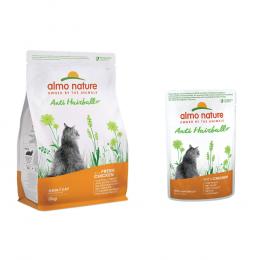 2 kg Almo Nature Holistic Anti Hairball + 6 x 70 g passendes Nassfutter zum Sonderpreis! - 2 kg Huhn & Reis + 6 x 70 g Huhn