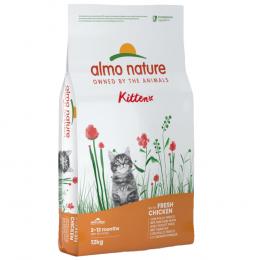 2 kg gratis! 12 kg Almo Nature Holistic - Kitten Huhn & Reis