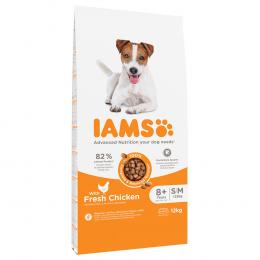 2 kg gratis! 12 kg IAMS Advanced Nutrition - Senior Small & Medium Dog 8+ mit Huhn