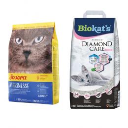 2 kg Josera Trockenfutter + 10 L Biokat´s Katzenstreu zum Sonderpreis! - 2 kg Marinesse + 10 L Diamond Care Fresh