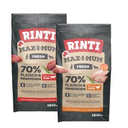 2 Sorten-Mix RINTI Max-i-mum - Huhn + Rind (2 x 12 kg)