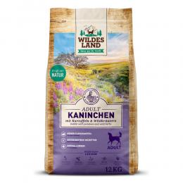 2 x 12 kg | Wildes Land | Kaninchen mit Kartoffeln und Wildkräutern Classic Adult | Trockenfutter | Hund