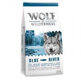 2 x 12 kg Wolf of Wilderness Trockenfutter - getreidefrei - Blue River - Lachs