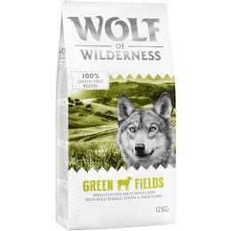 2 x 12 kg Wolf of Wilderness Trockenfutter - getreidefrei - Green Fields - Lamm