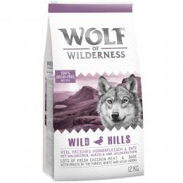 2 x 12 kg Wolf of Wilderness Trockenfutter - getreidefrei - Wild Hills - Ente