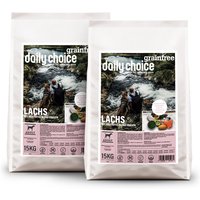 2 x 15 kg | daily choice | Lachs mit Kartoffeln und Erbsen Grainfree | Trockenfutter | Hund