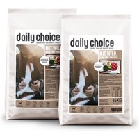 2 x 15 kg | daily choice | Mit Wild, Reis und Erbsen Basic | Trockenfutter | Hund