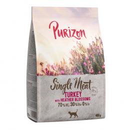 2 x 400 g Purizon Katzentrockenfutter zum Probierpreis! - Single Meat Pute mit Heidekrautblüten