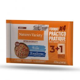 2 x Nature's Variety Bites in Soße zum Sonderpreis! - Adult Kabeljau & Meeresfisch (2 x 44 x 85 g)