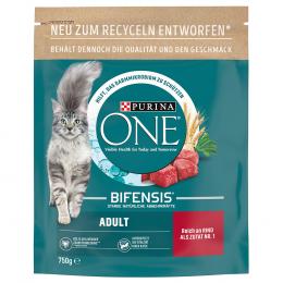2 x Purina ONE Adult zum Sonderpreis! - 2 x 750 g Rind & Vollkorngetreide