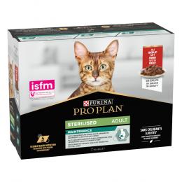 2 x PURINA PRO PLAN Adult zum Sonderpreis! - 2 x (10 x 85 g) Sterilised Maintenance I: Rindfleisch
