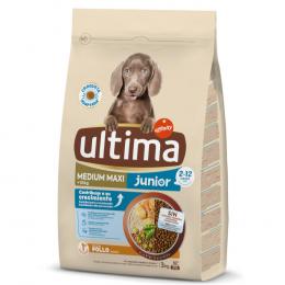 2 x Ultima Trockenfutter für Hunde zum Sonderpreis! - Medium / Maxi Junior Huhn (2 x 3 kg)