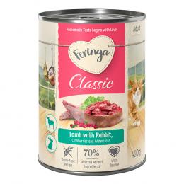 20 + 4 gratis! 24 x 400 g Feringa Classic Meat Menü Lamm & Kaninchen