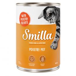 20 + 4 gratis! 24 x 400 g Smilla Geflügel und Rindtöpfchen  - Geflügel mit Geflügelherzen