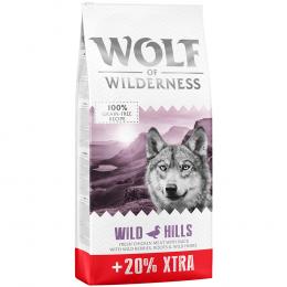 20% gratis! 14,4 kg Wolf of Wilderness Adult Getreidefrei - Top Seller: Wild Hills - Ente