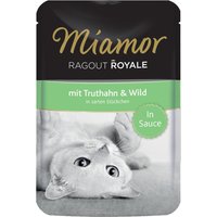 22 x 100g | Miamor | Mit Truthahn und Wild in Sauce Ragout Royale | Nassfutter | Katze